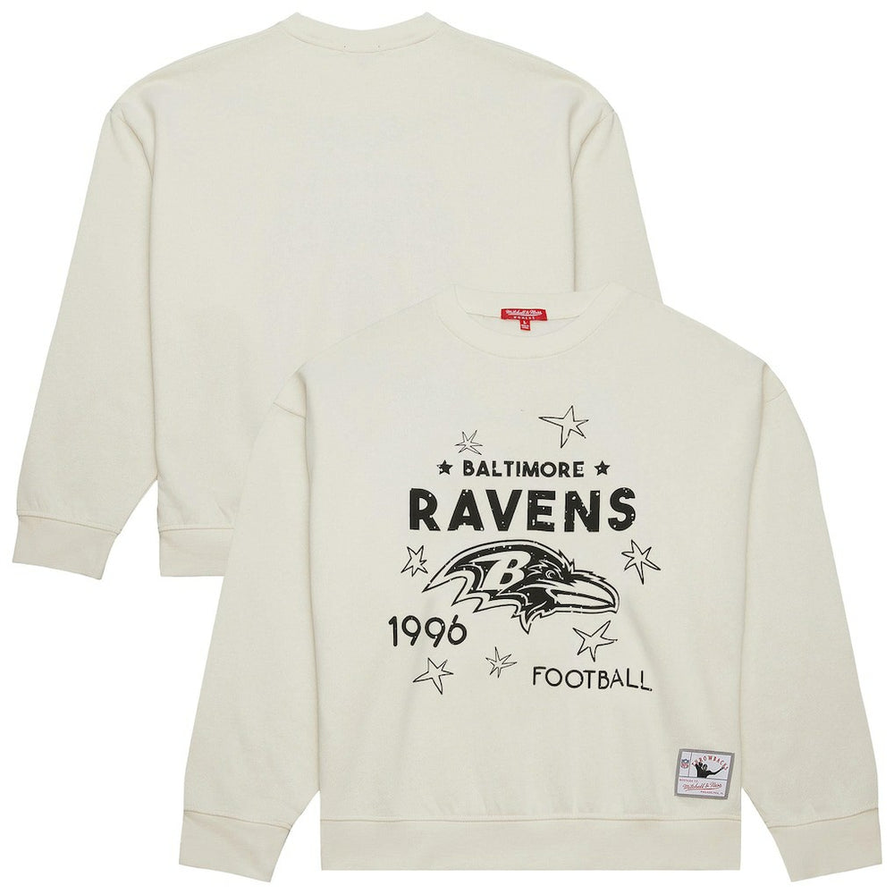 Baltimore Ravens Women's Plus Size Shooting Star Sweatshirt - Cream - Mitchell & Ness