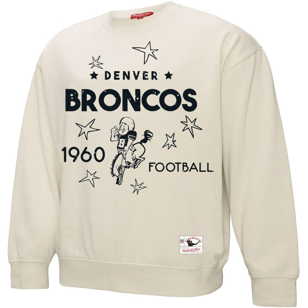 Denver Broncos Women's Plus Size Shooting Star Sweatshirt - Cream - Mitchell & Ness