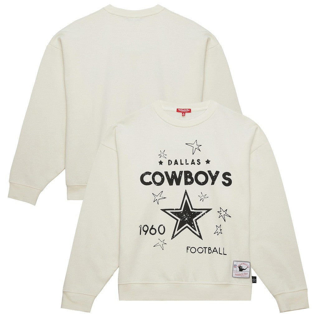 Dallas Cowboys Women's Plus Size Shooting Star Sweatshirt - Cream - Mitchell & Ness