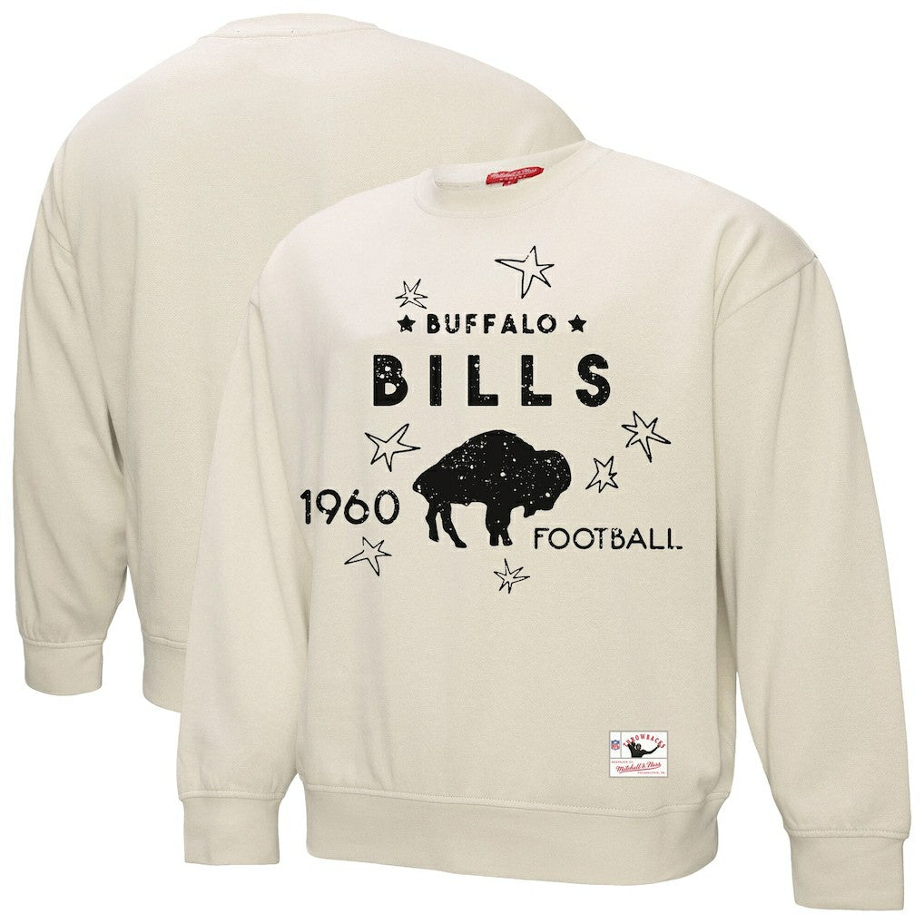 Buffalo Bills Women's Plus Size Shooting Star Sweatshirt - Cream - Mitchell & Ness