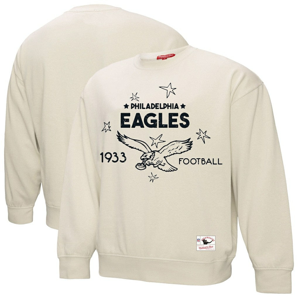 Philadelphia Eagles Women's Plus Size Shooting Star Sweatshirt - Cream - Mitchell & Ness
