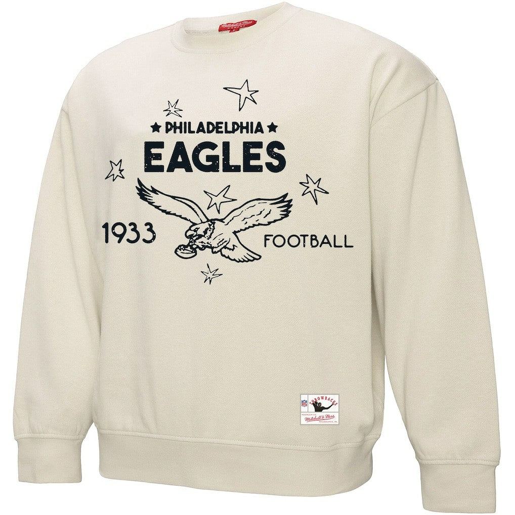 Philadelphia Eagles Women's Plus Size Shooting Star Sweatshirt - Cream - Mitchell & Ness