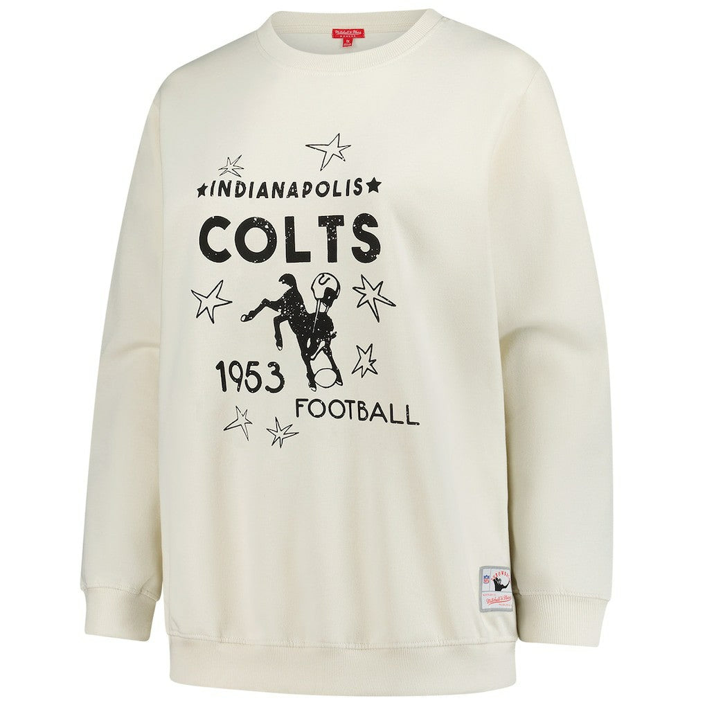 Indianapolis Colts Women's Plus Size Shooting Star Sweatshirt - Cream - Mitchell & Ness