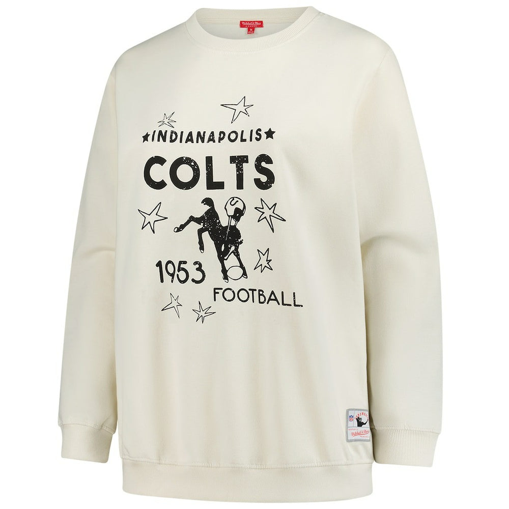 Indianapolis Colts Women's Plus Size Shooting Star Sweatshirt - Cream - Mitchell & Ness