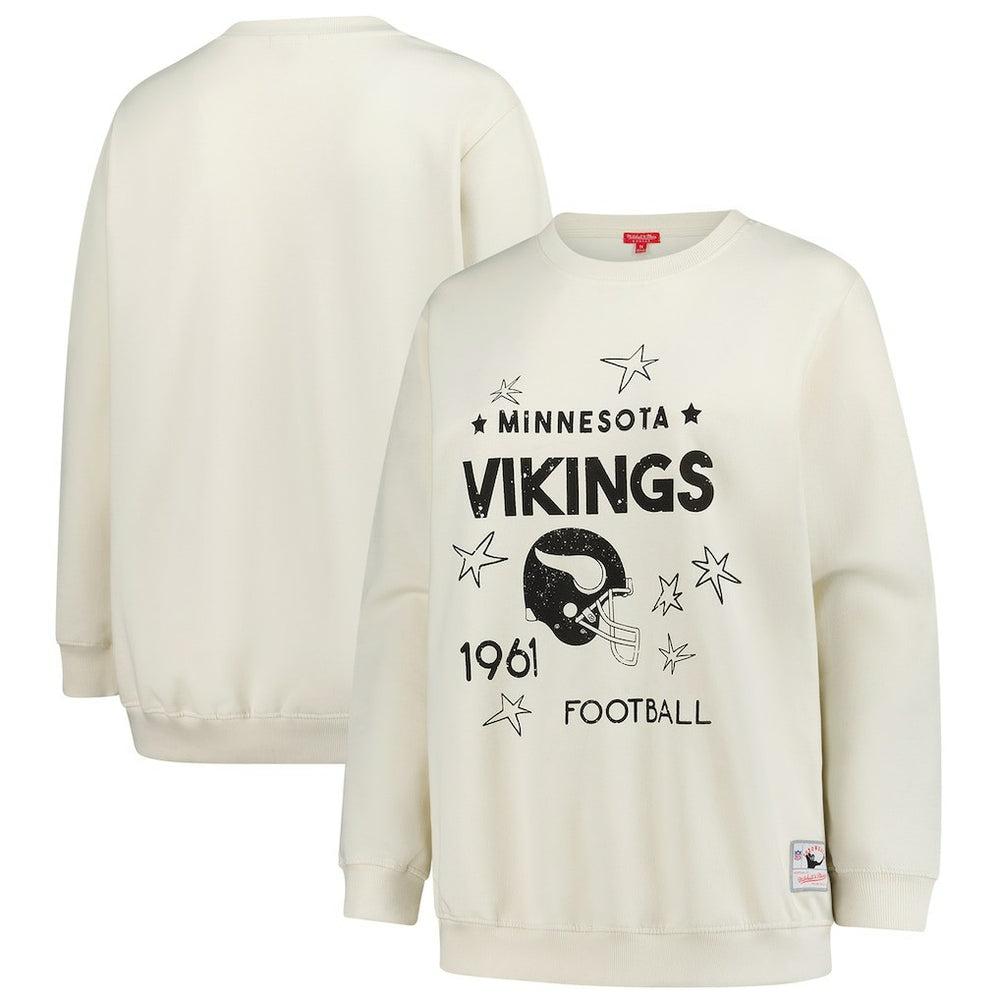 Minnesota Vikings Women's Plus Size Shooting Star Sweatshirt - Cream - Mitchell & Ness