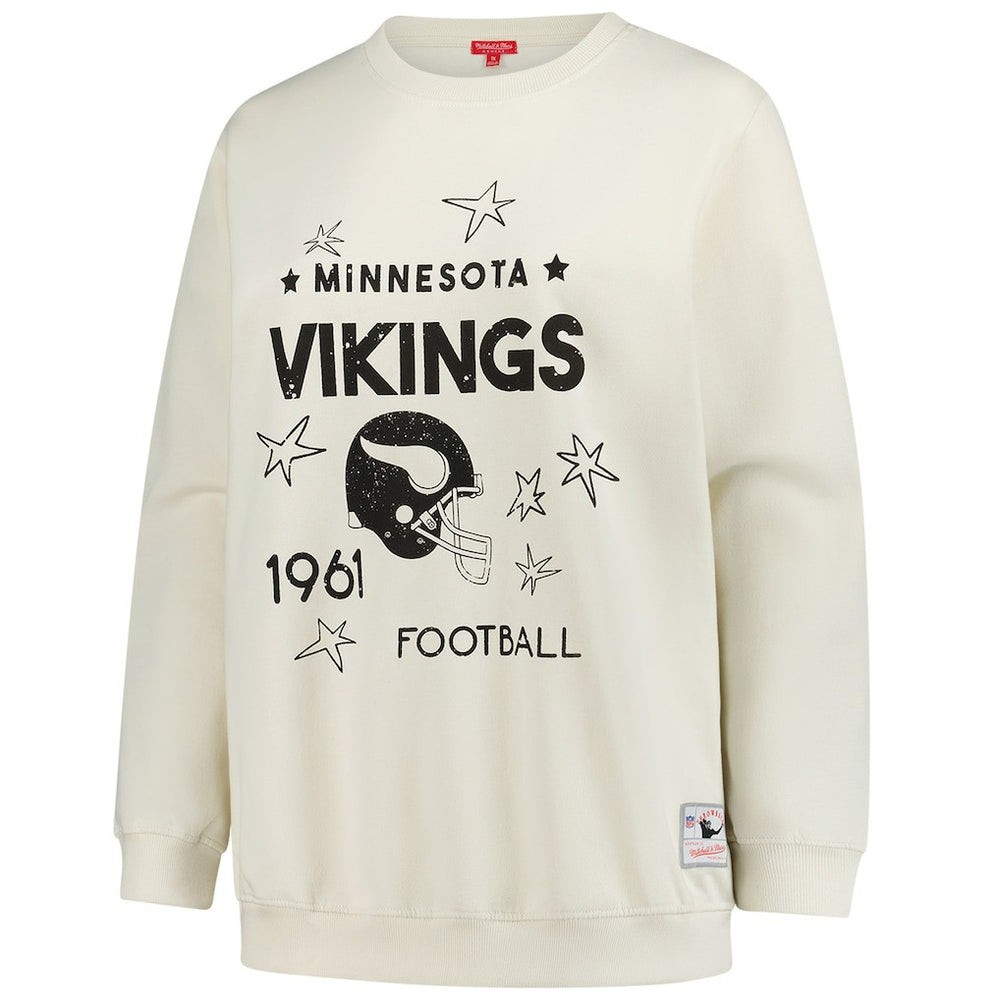 Minnesota Vikings Women's Plus Size Shooting Star Sweatshirt - Cream - Mitchell & Ness