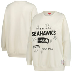 Seattle Seahawks Women's Plus Size Shooting Star Sweatshirt - Cream - Mitchell & Ness