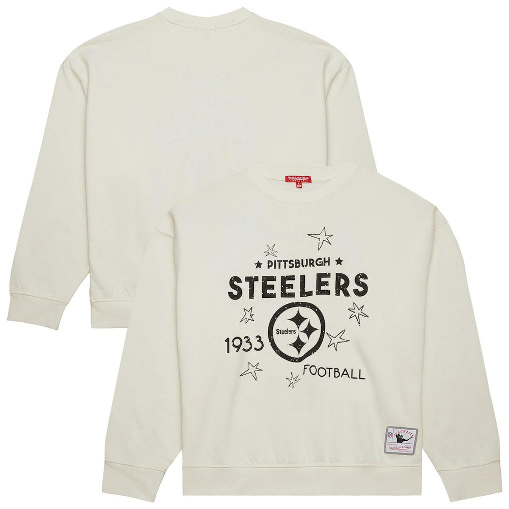 Pittsburgh Steelers Women's Plus Size Shooting Star Sweatshirt - Cream - Mitchell & Ness