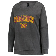 Washington Commanders Profile Women's Plus Size Acid Wash Raglan Sweatshirt - Charcoal - NFL