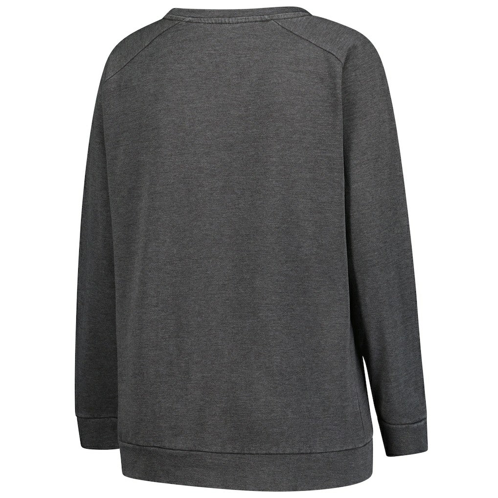 Washington Commanders Profile Women's Plus Size Acid Wash Raglan Sweatshirt - Charcoal - NFL