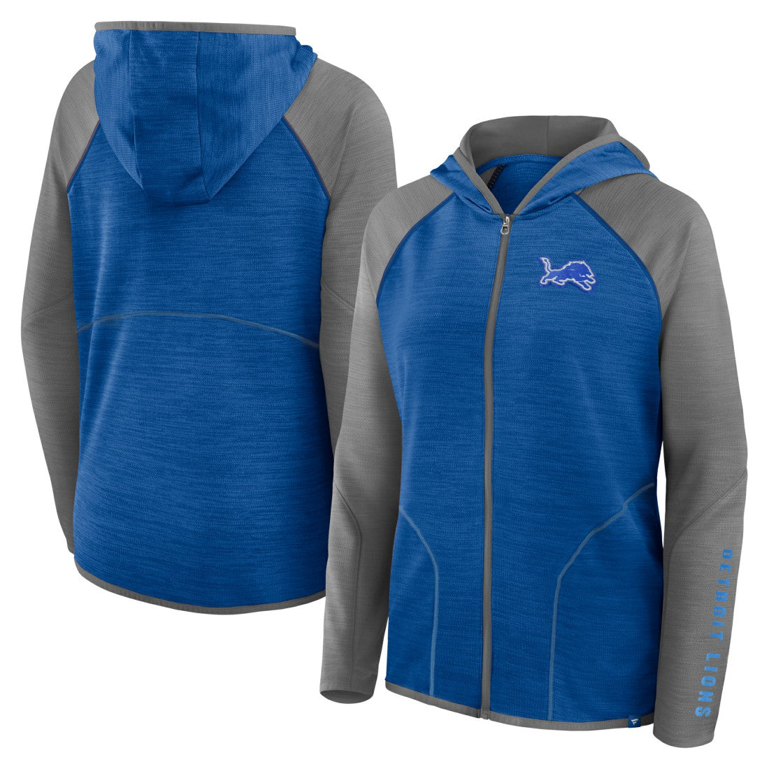 Detroit Lions Women's Plus Size End Around Pass Full-Zip Hoodie - Blue - Fanatics