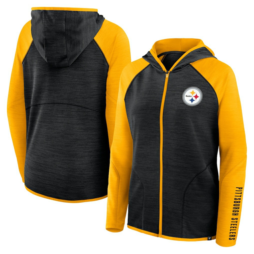 Pittsburgh Steelers Women's Plus Size End Around Pass Full-Zip Hoodie - Black - Fanatics