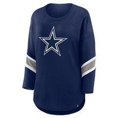 Dallas Cowboys Women's Plus Size Redzone 3/4-Sleeve Scoop Neck T-Shirt - Navy - Fanatics