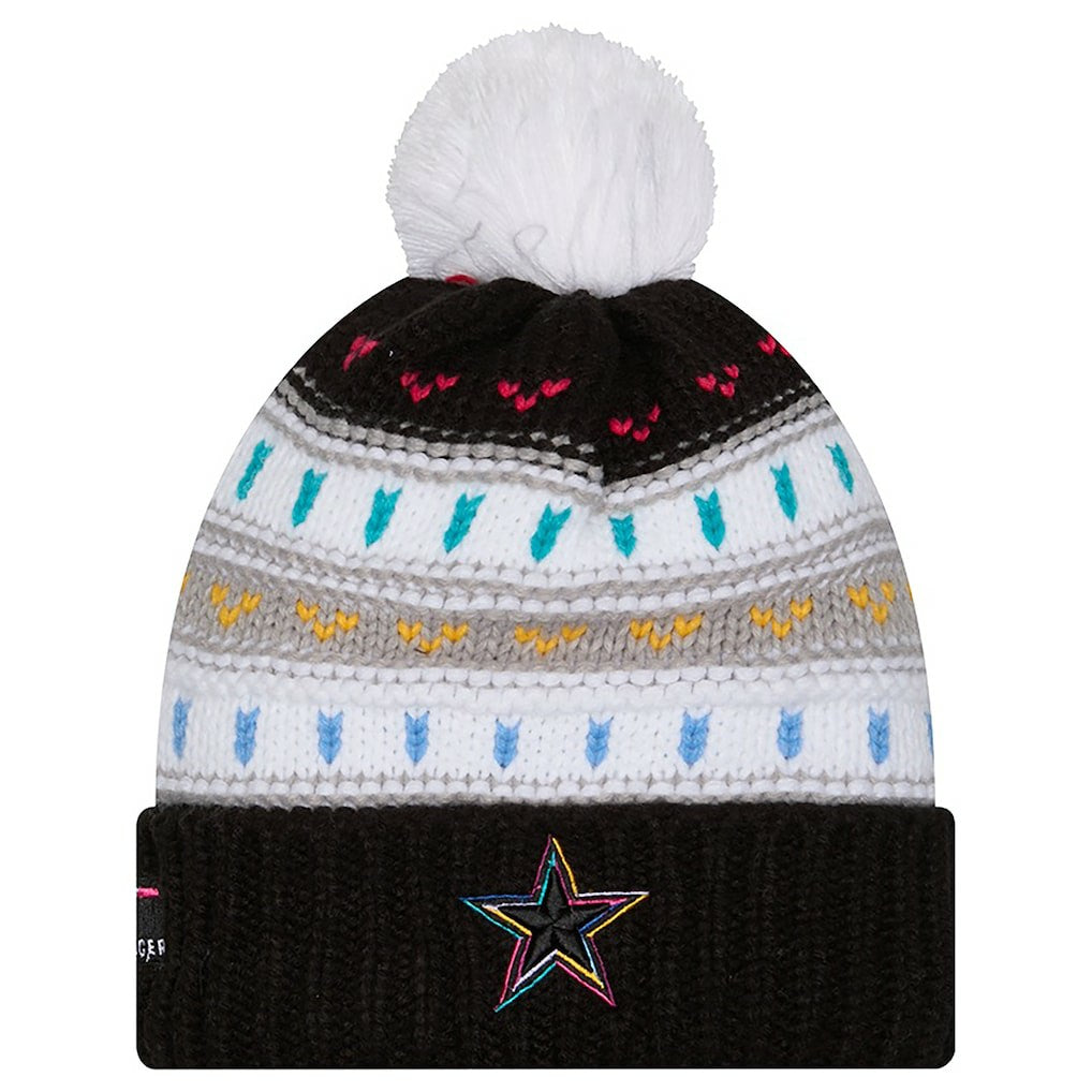 Dallas Cowboys New Era Women's 2025 NFL Crucial Catch Cuffed Knit Hat with Pom - Black - NFL