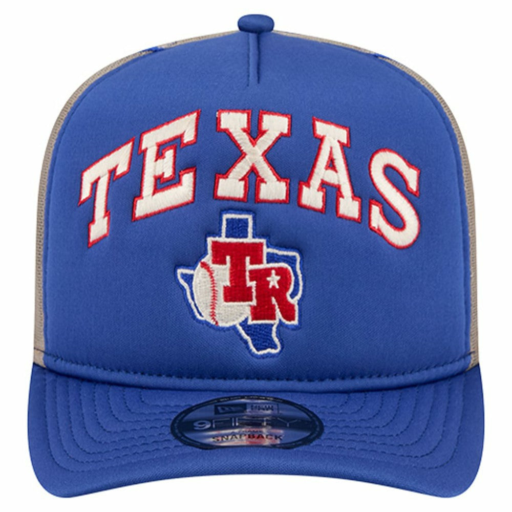 Texas Rangers New Era Vintage Arched Foam Front 9FIFTY A-Frame Adjustable Trucker Hat Discount