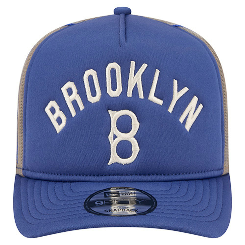 Los Angeles Dodgers New Era Vintage Arched Foam Front 9FIFTY A-Frame Adjustable Trucker Hat for sale