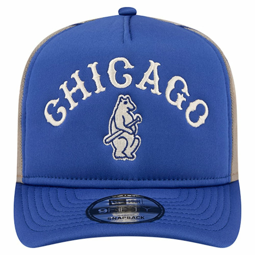 Chicago Cubs New Era Vintage Arched Foam Front 9FIFTY A-Frame Adjustable Trucker Hat Online