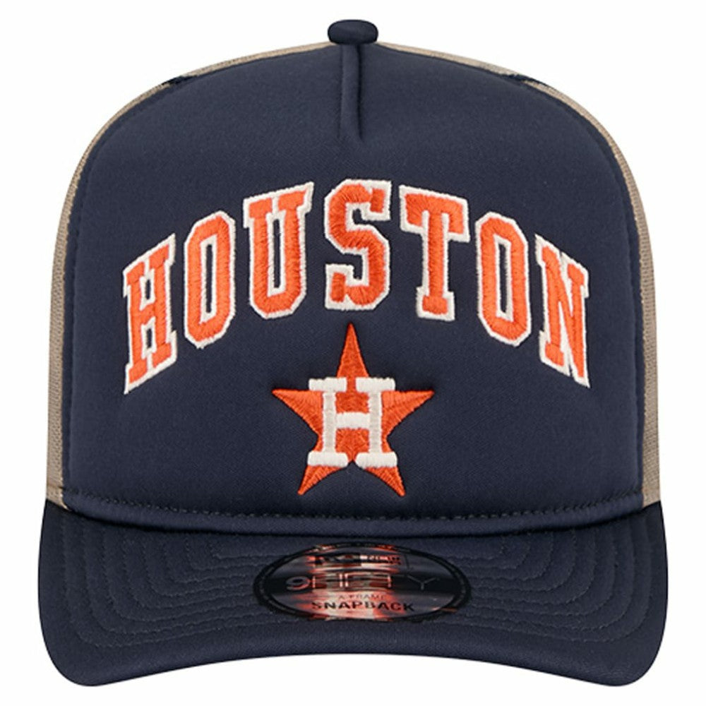 Houston Astros New Era Vintage Arched Foam Front 9FIFTY A-Frame Adjustable Trucker Hat for sale