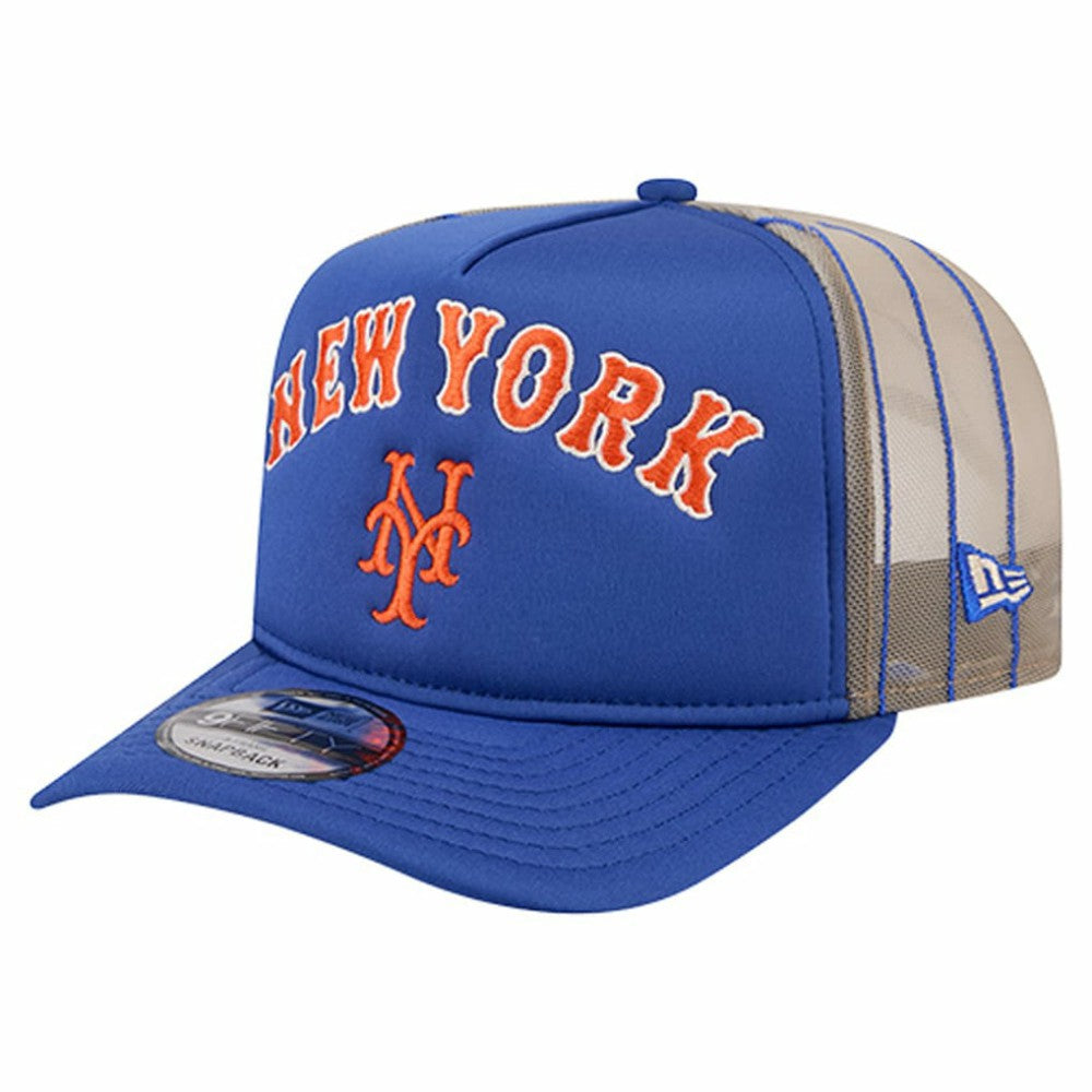 New York Mets New Era Vintage Arched Foam Front 9FIFTY A-Frame Adjustable Trucker Hat Outlet