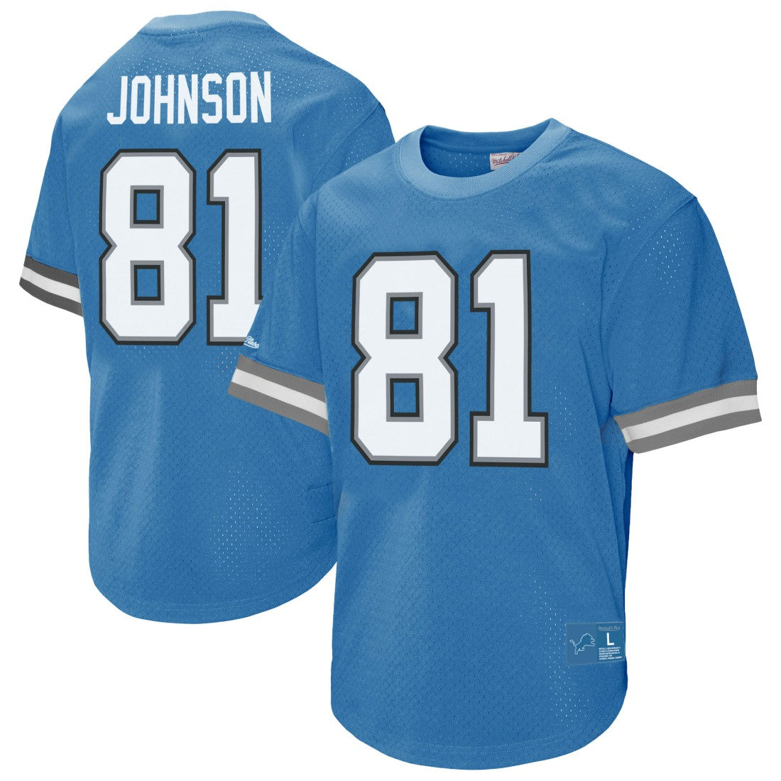Calvin Johnson Detroit Lions Retired Player Name & Number Mesh Top - Blue - Mitchell & Ness