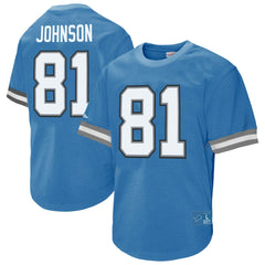 Calvin Johnson Detroit Lions Retired Player Name & Number Mesh Top - Blue - Mitchell & Ness