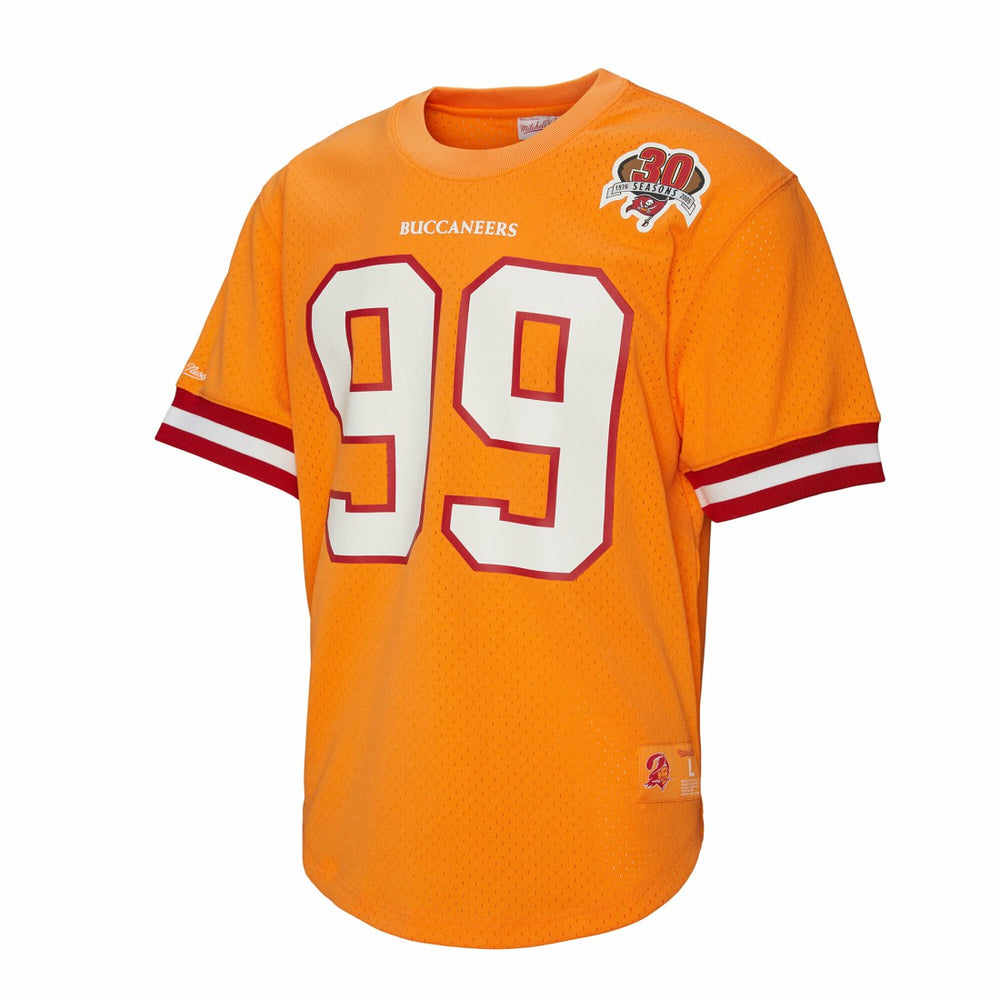 Warren Sapp Tampa Bay Buccaneers Retired Player Name & Number Mesh Top - Orange - Mitchell & Ness