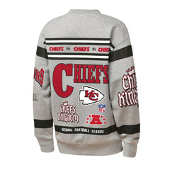 Kansas City Chiefs Youth Throwback All-Over Print Fleece Sweatshirt - Gray - Mitchell & Ness
