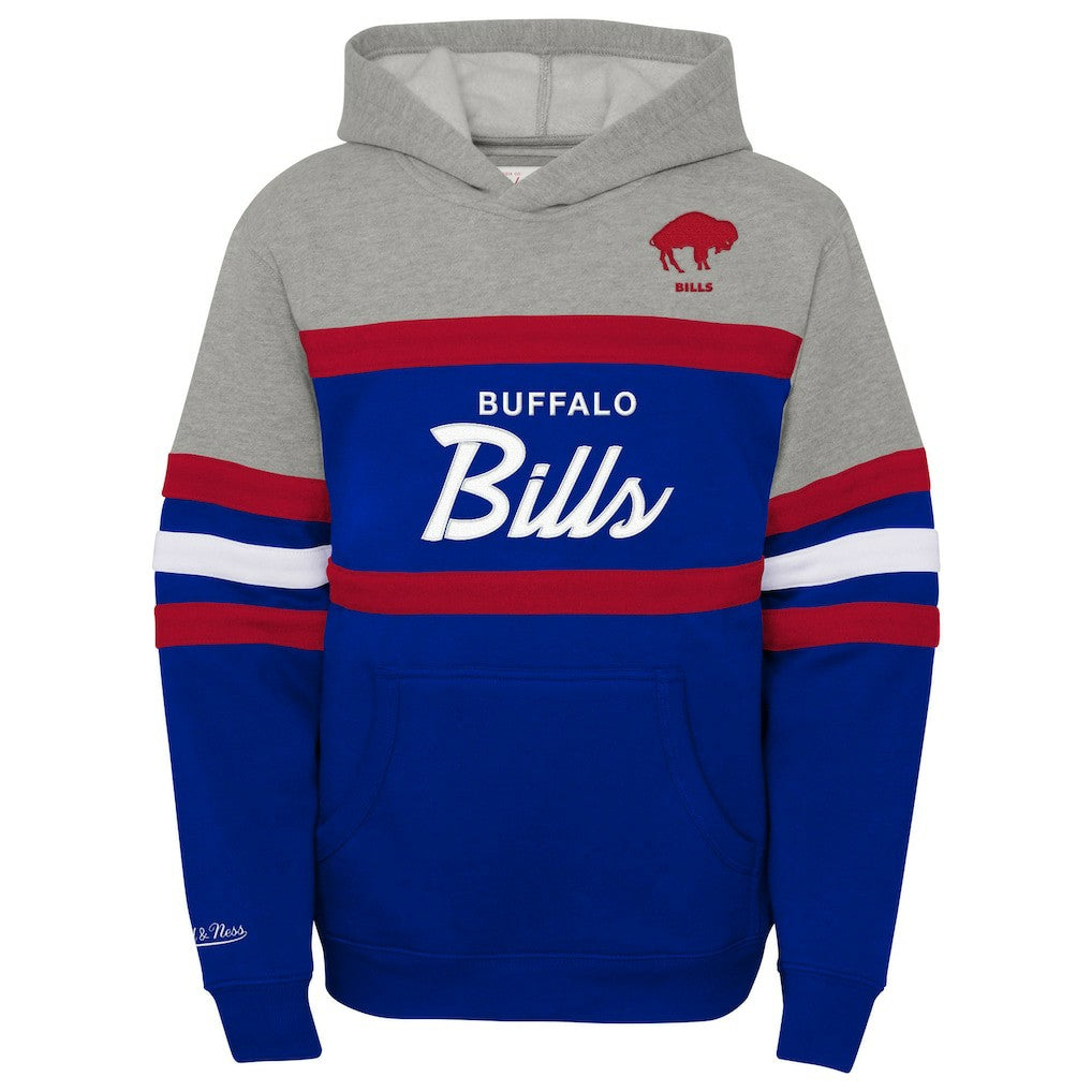 Buffalo Bills Youth Throwback Head Coach Pullover Hoodie - Royal - Mitchell & Ness