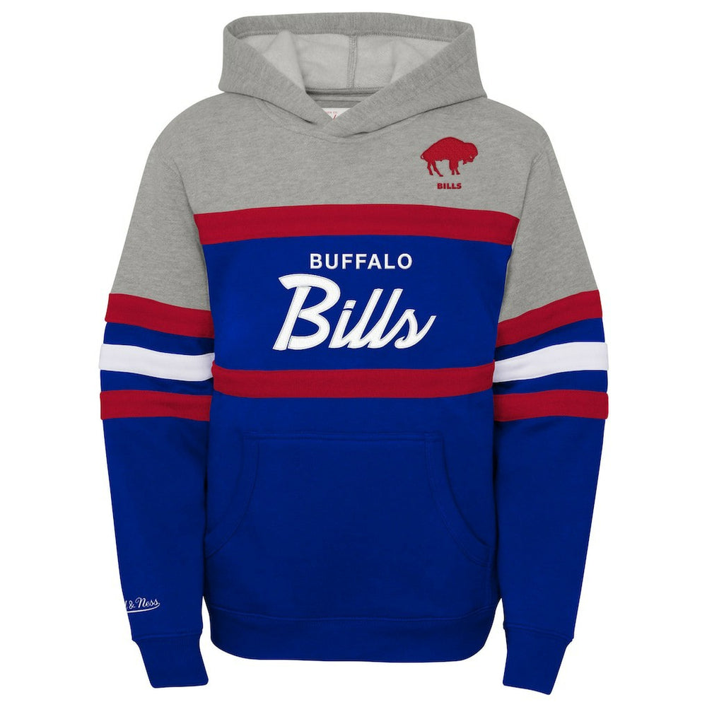 Buffalo Bills Youth Throwback Head Coach Pullover Hoodie - Royal - Mitchell & Ness