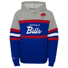 Buffalo Bills Youth Throwback Head Coach Pullover Hoodie - Royal - Mitchell & Ness