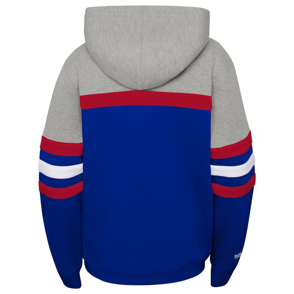 Buffalo Bills Youth Throwback Head Coach Pullover Hoodie - Royal - Mitchell & Ness