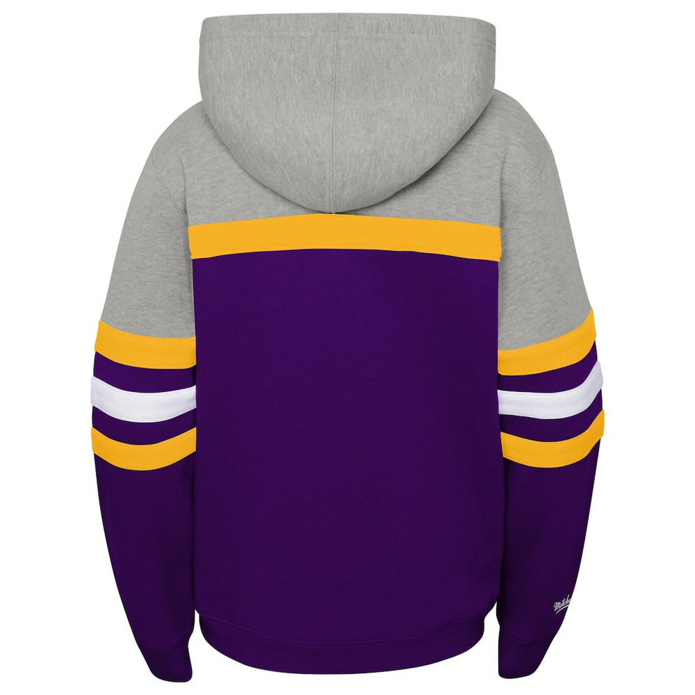 Minnesota Vikings Youth Throwback Head Coach Pullover Hoodie - Purple - Mitchell & Ness