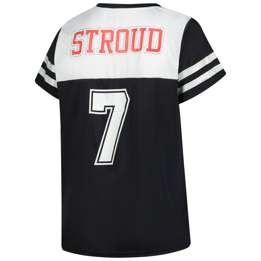 C.J. Stroud Houston Texans Women's Plus Size Bling V-Neck T-Shirt - White - Fanatics