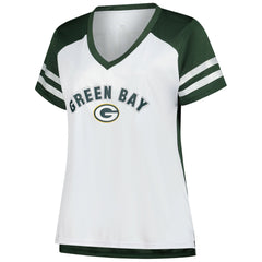 Jordan Love Green Bay Packers Women's Plus Size Bling V-Neck T-Shirt - White - Fanatics