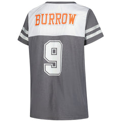 Joe Burrow Cincinnati Bengals Women's Plus Size Bling V-Neck T-Shirt - White - Fanatics