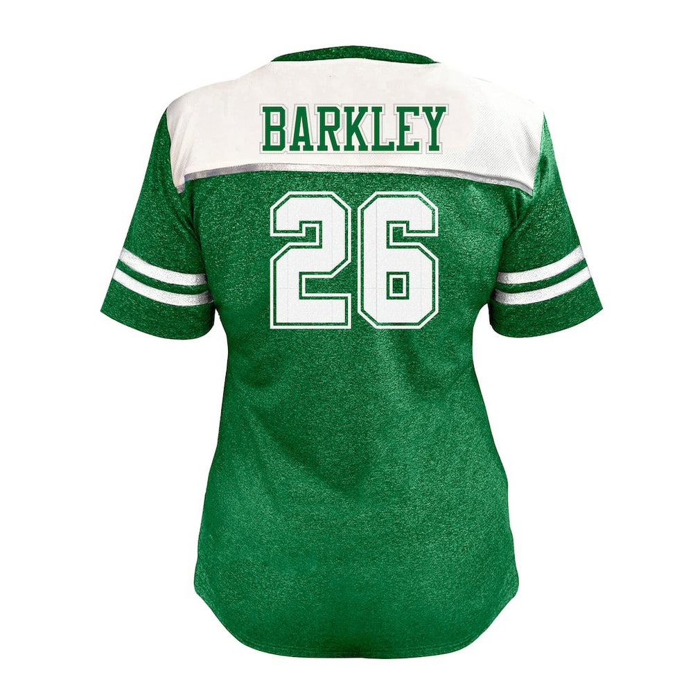 Saquon Barkley Philadelphia Eagles Women's Plus Size Bling V-Neck T-Shirt - White - Fanatics