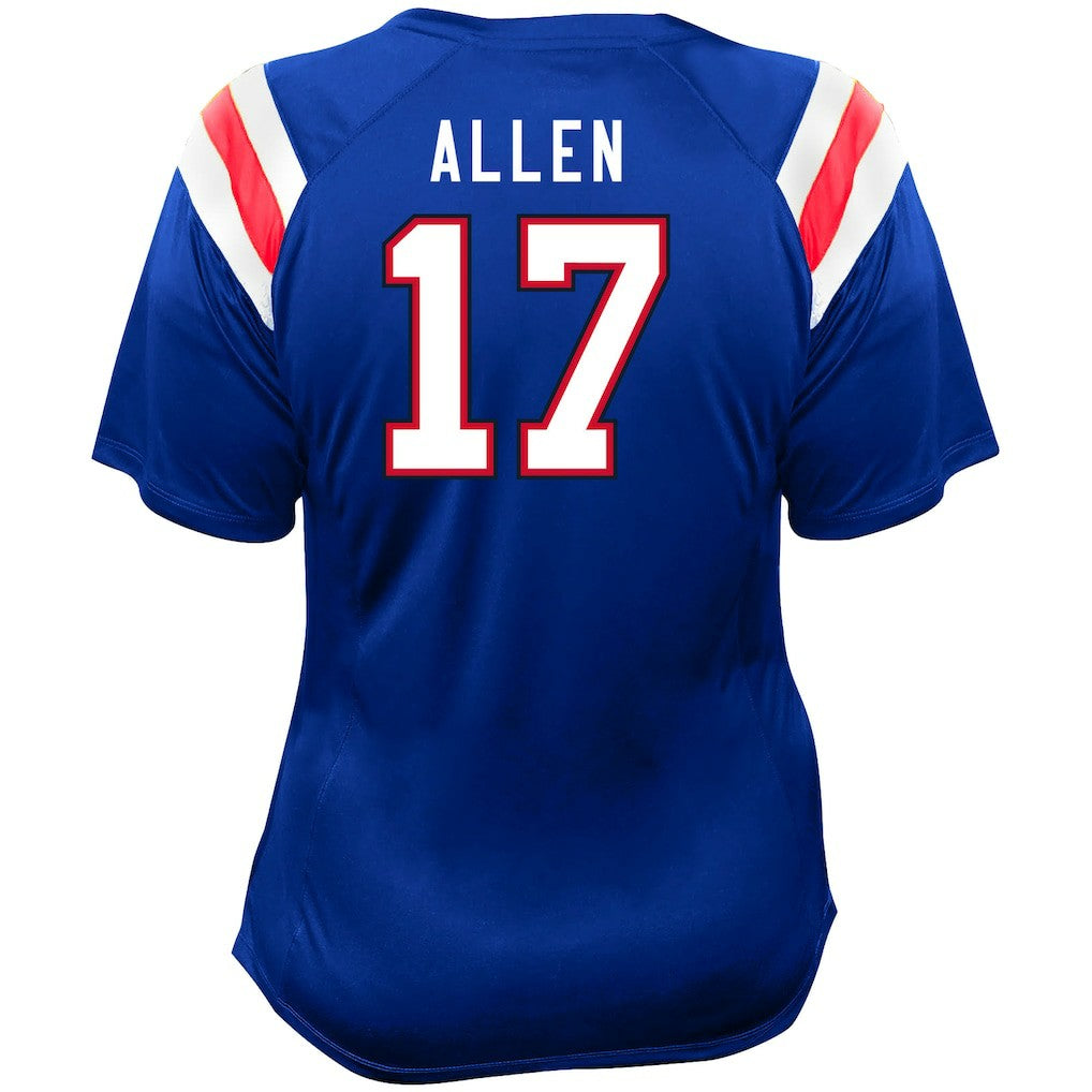 Josh Allen Buffalo Bills Women's Plus Size Name & Number Raglan Lace V-Neck T-Shirt - Royal - Fanatics