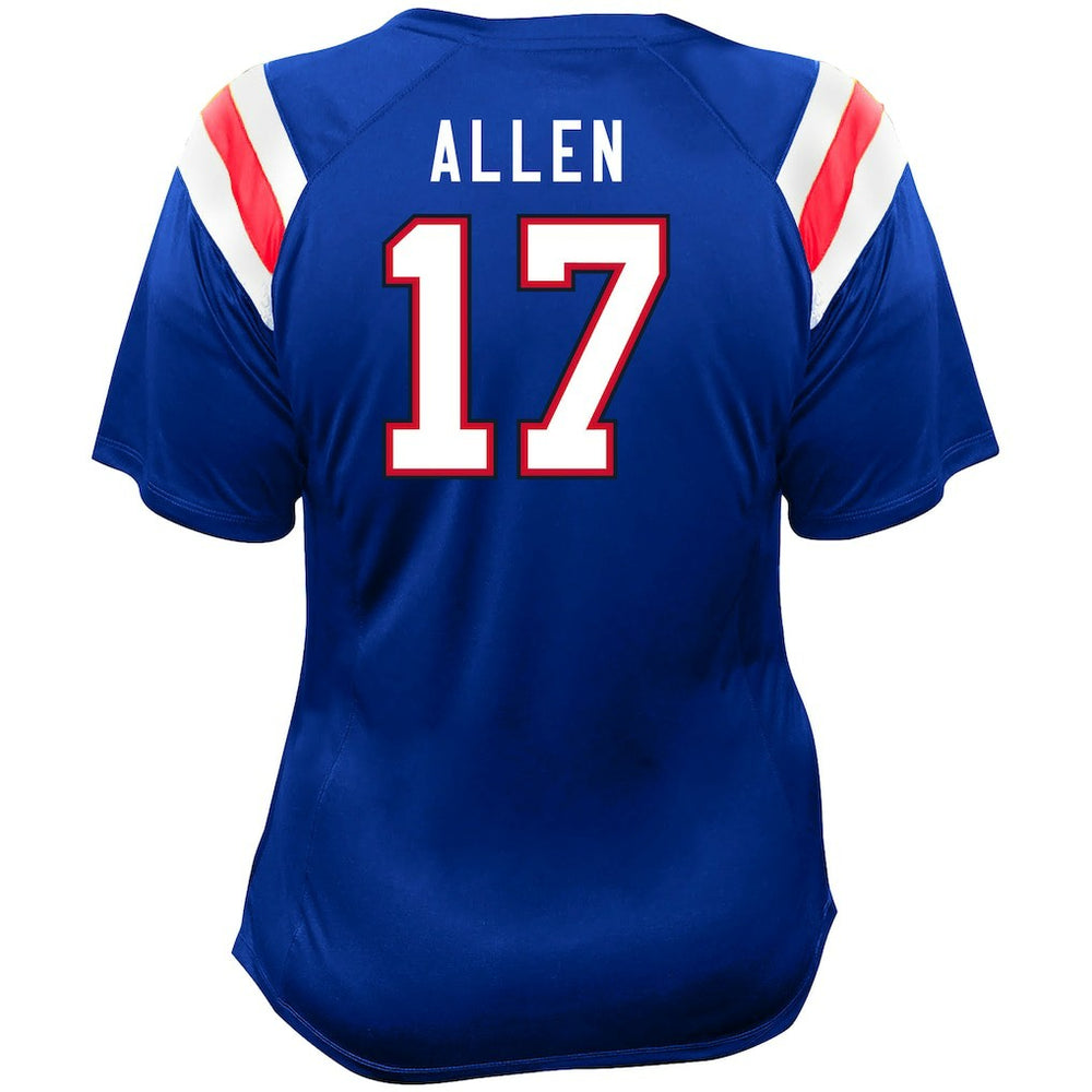 Josh Allen Buffalo Bills Women's Plus Size Name & Number Raglan Lace V-Neck T-Shirt - Royal - Fanatics