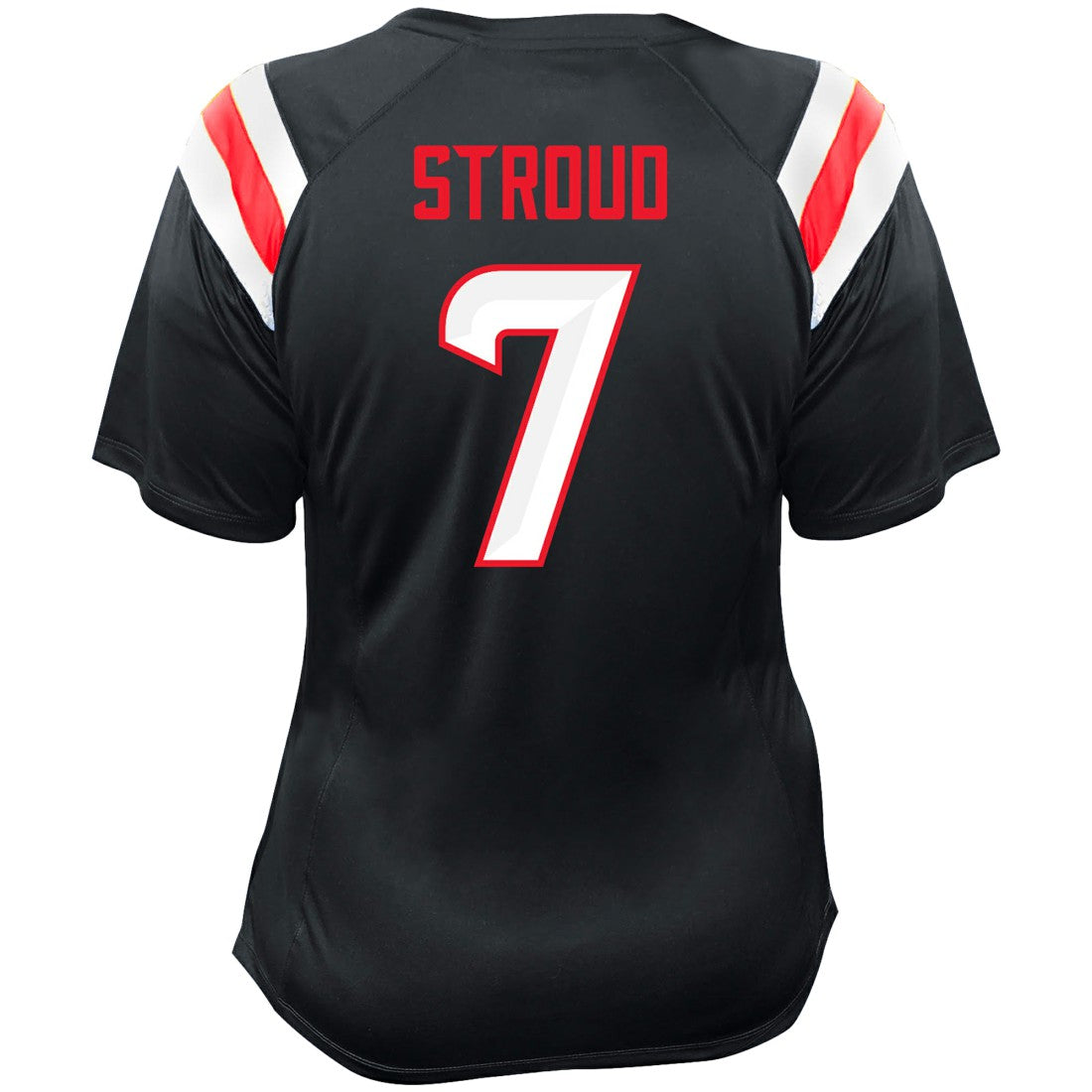 C.J. Stroud Houston Texans Women's Plus Size Name & Number Raglan Lace V-Neck T-Shirt - Navy - Fanatics