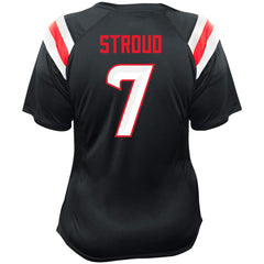 C.J. Stroud Houston Texans Women's Plus Size Name & Number Raglan Lace V-Neck T-Shirt - Navy - Fanatics