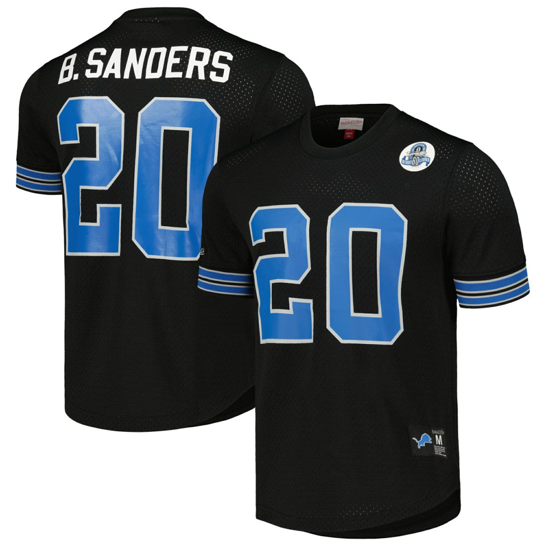 Barry Sanders Detroit Lions Big & Tall Mesh Player Name & Number Shirt - Black - Mitchell & Ness