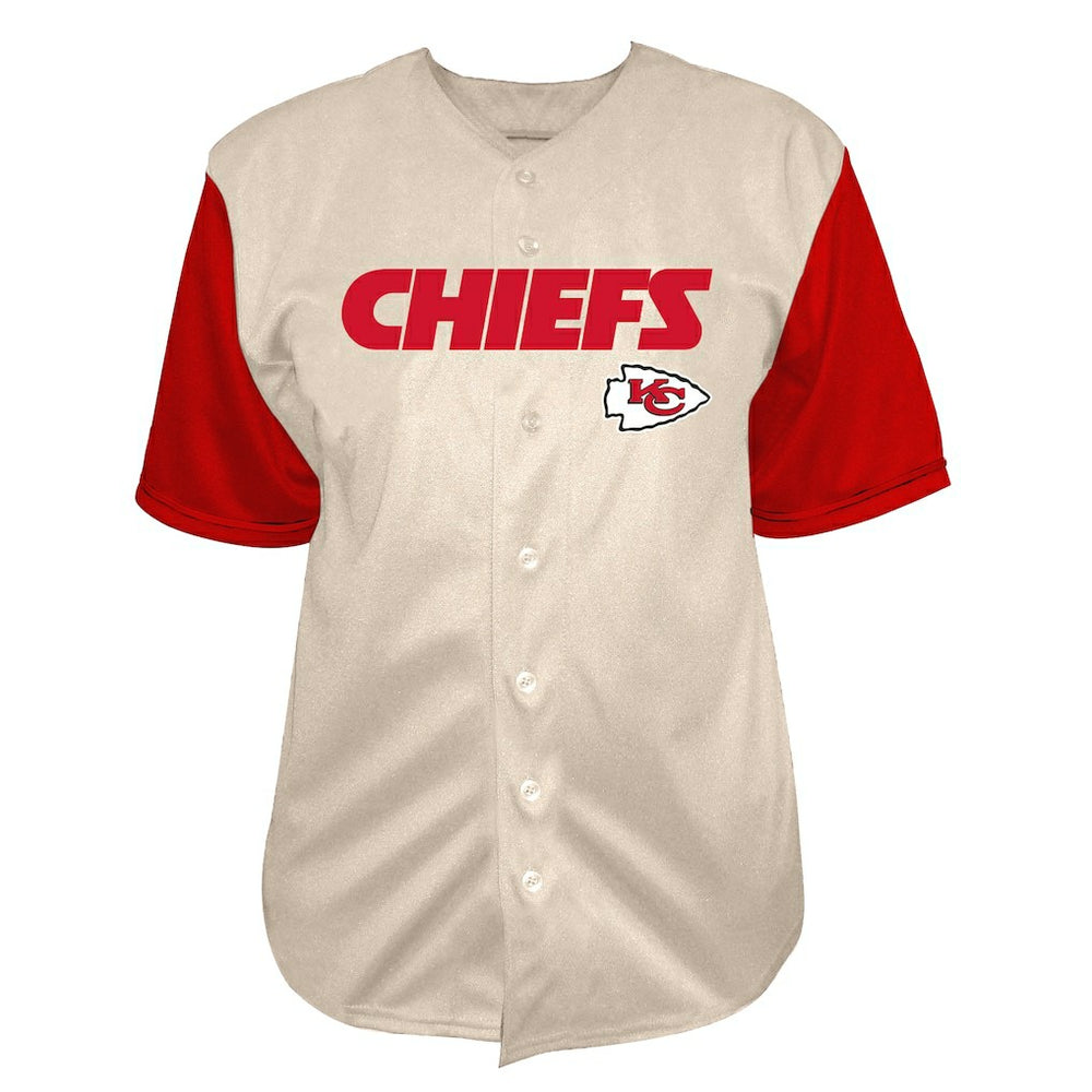 Patrick Mahomes Kansas City Chiefs Big & Tall Baseball Button-Up Shirt - Cream - Fanatics