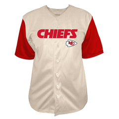 Patrick Mahomes Kansas City Chiefs Big & Tall Baseball Button-Up Shirt - Cream - Fanatics