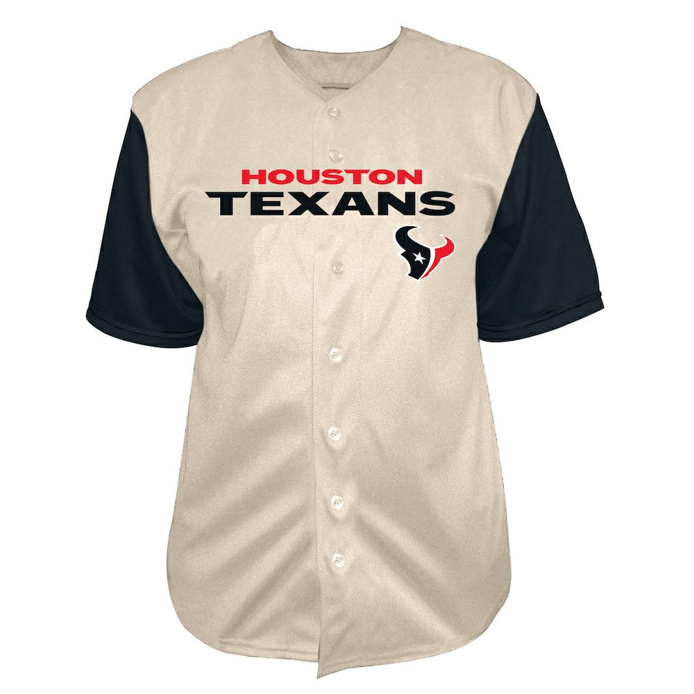 C.J. Stroud Houston Texans Big & Tall Baseball Button-Up Shirt - Cream - Fanatics