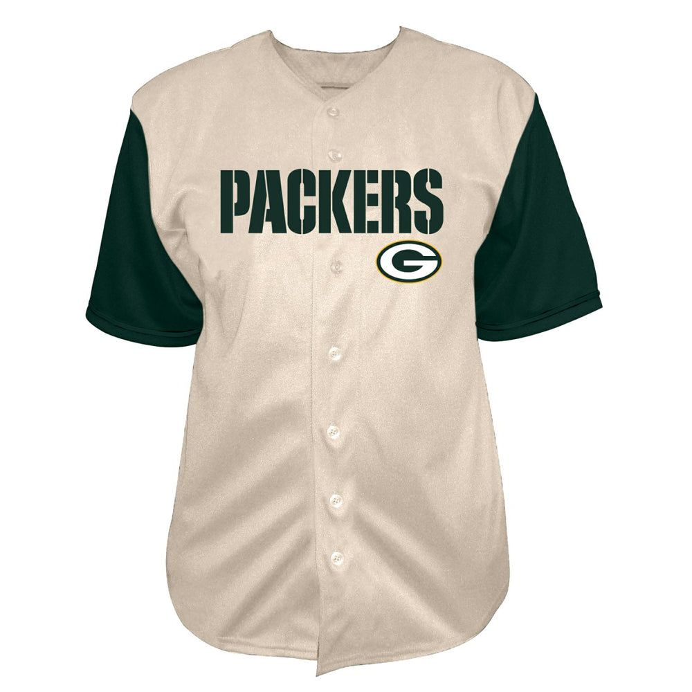 Jordan Love Green Bay Packers Big & Tall Baseball Button-Up Shirt - Cream - Fanatics