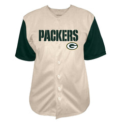 Jordan Love Green Bay Packers Big & Tall Baseball Button-Up Shirt - Cream - Fanatics