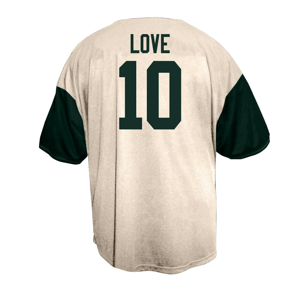 Jordan Love Green Bay Packers Big & Tall Baseball Button-Up Shirt - Cream - Fanatics
