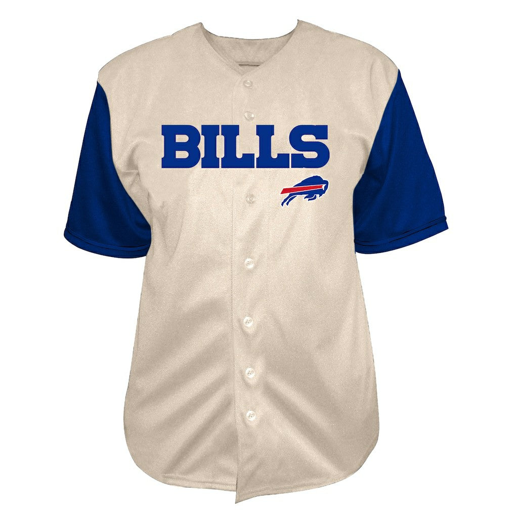 Josh Allen Buffalo Bills Big & Tall Baseball Button-Up Shirt - Cream - Fanatics