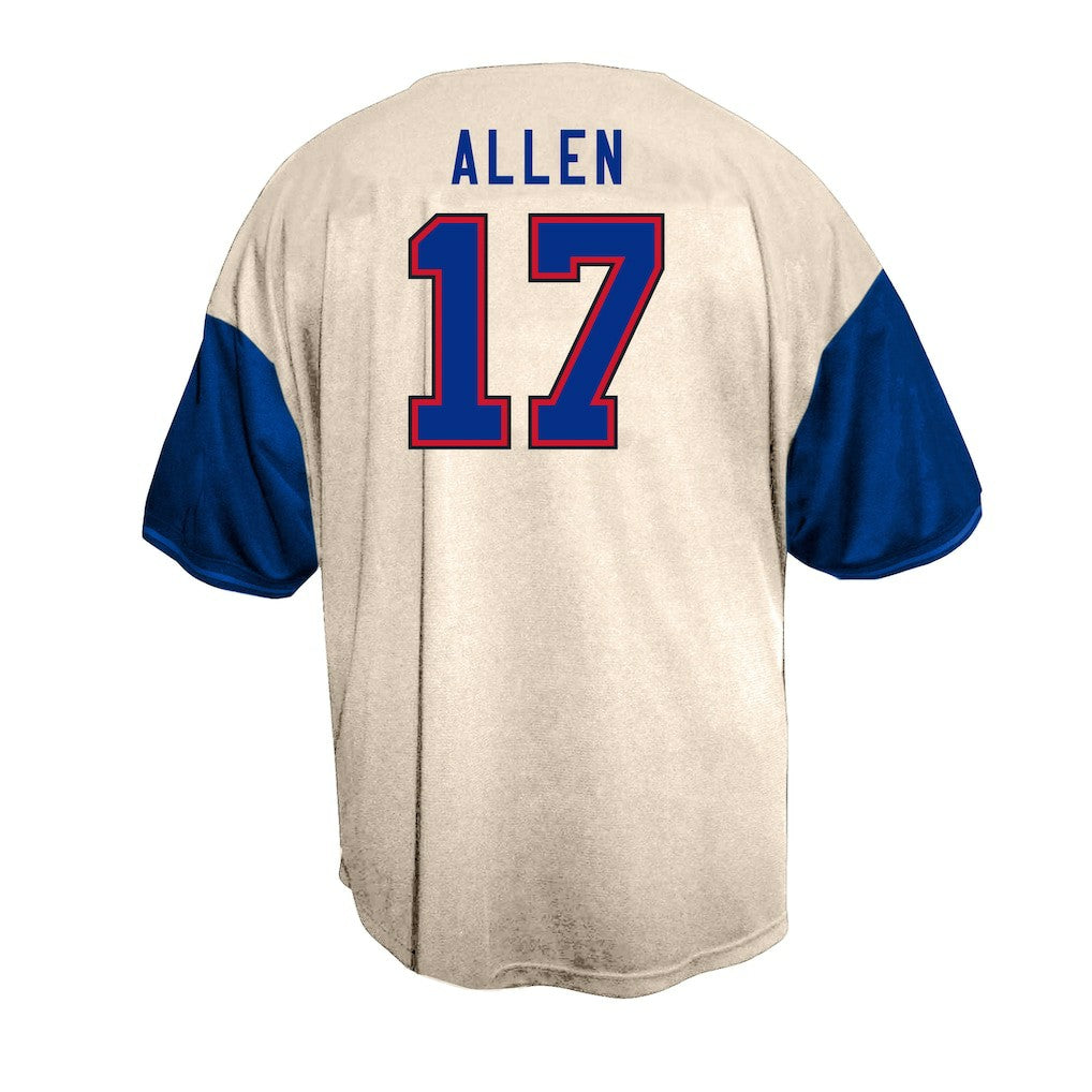 Josh Allen Buffalo Bills Big & Tall Baseball Button-Up Shirt - Cream - Fanatics