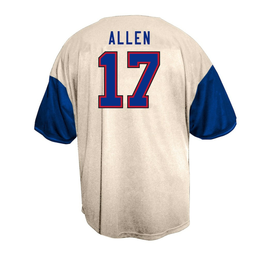Josh Allen Buffalo Bills Big & Tall Baseball Button-Up Shirt - Cream - Fanatics